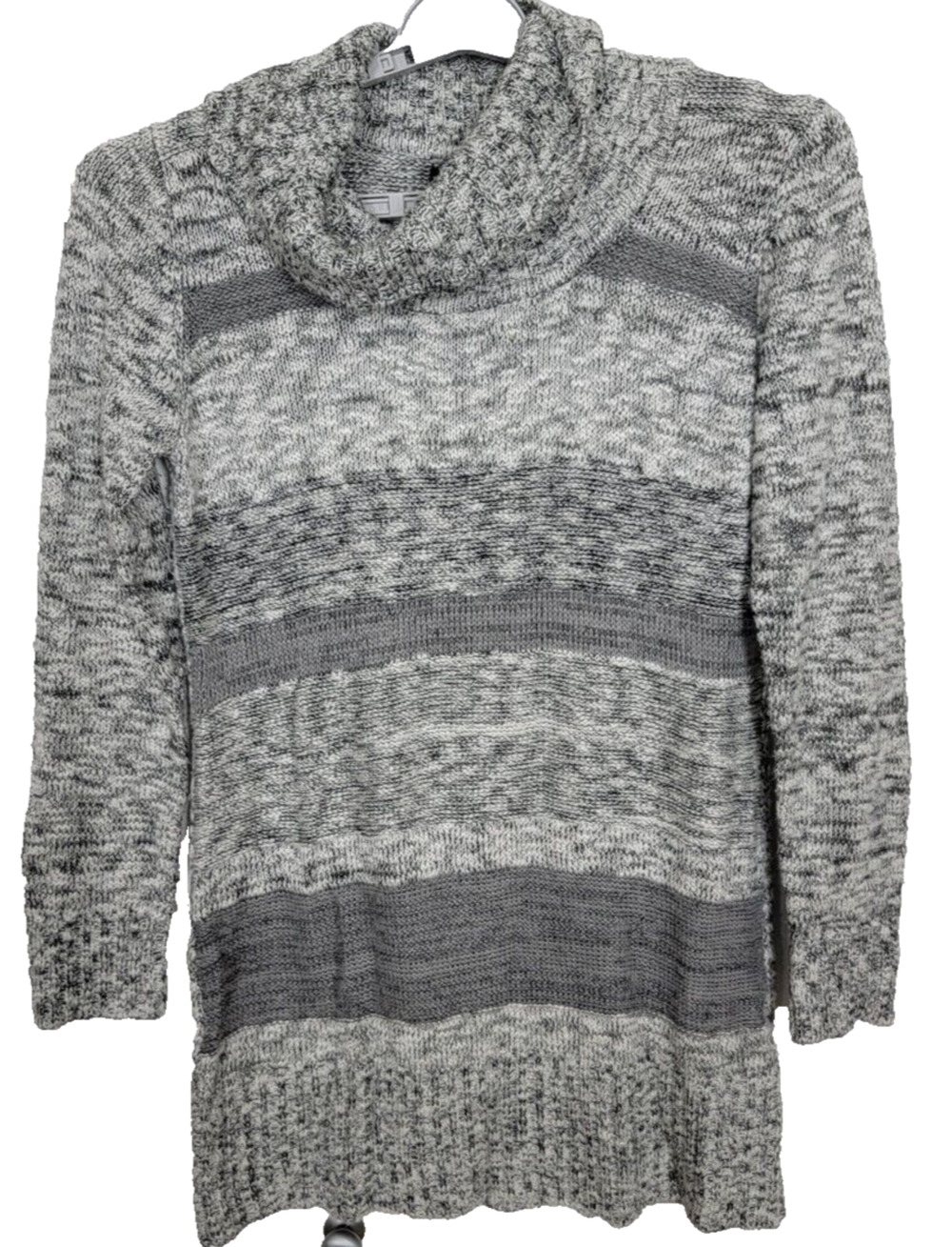 AB Studio Turtleneck Knitted Sweater Black & White Size Large L